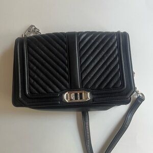 Rebecca Minkoff Love Crossbody Black Quilted Leather Bag.
